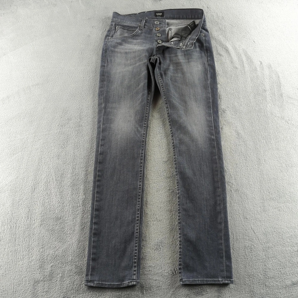 Hudson‎ Blake Jeans Mens 28 (Fits 29x33) Gray Slim Straight Denim Made USA